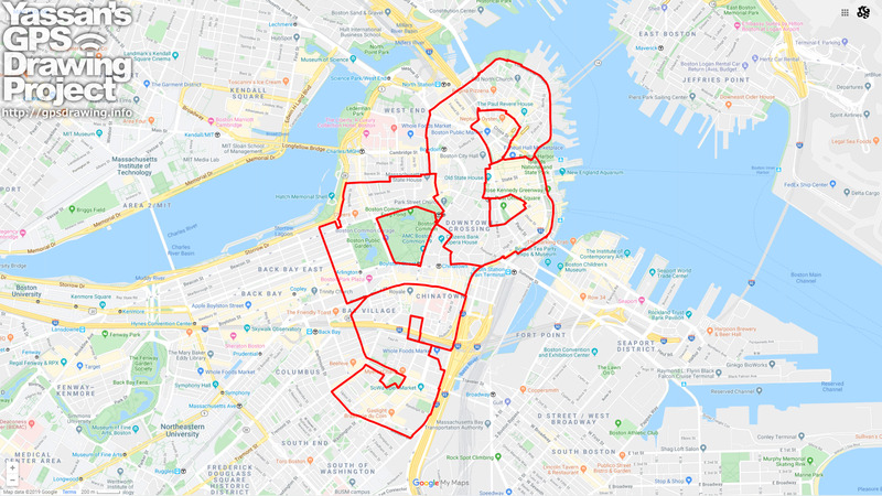 Bos ボストン 米国 18km Gpsアート Info