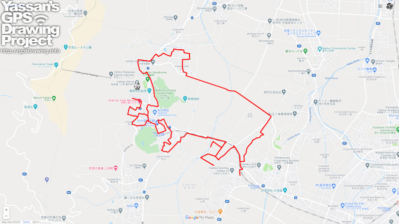 GPSアート　弥彦神社の牛2021