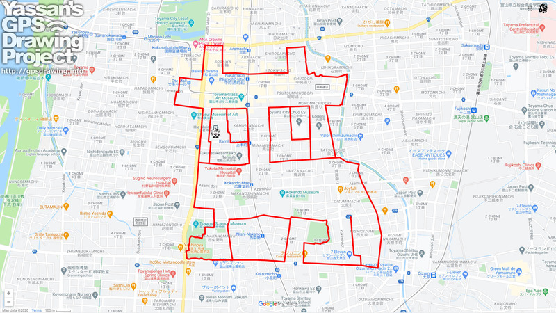 GPSアート　日枝神社の牛2021