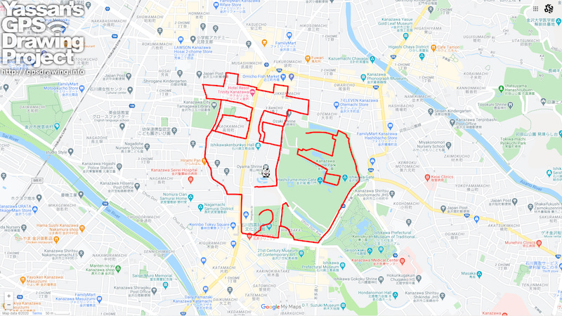 GPSアート　尾山神社の牛2021