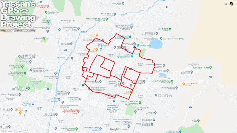 GPSアート　武田神社の牛2021