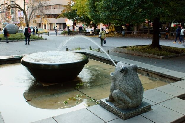 上野公園のカエルの噴水