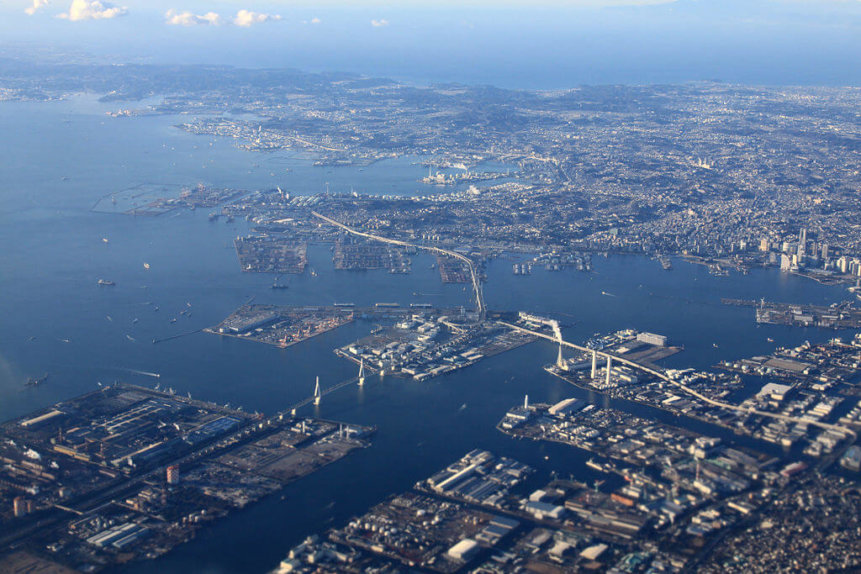 横浜港を一望