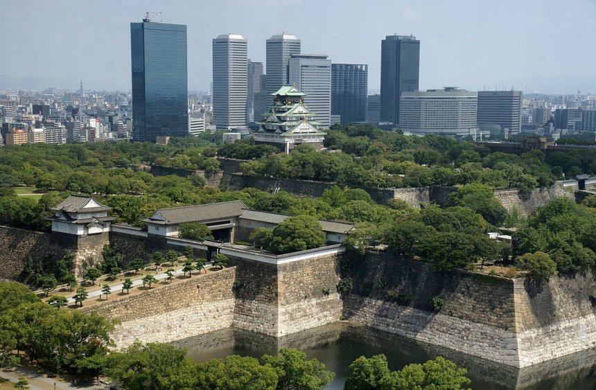 大阪城の俯瞰