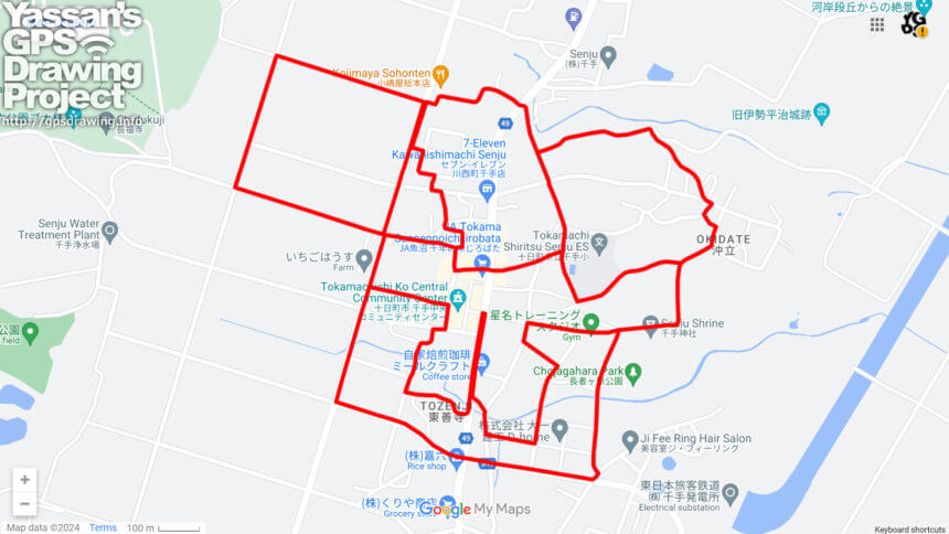 川西（新潟県十日町市）のGPSアート