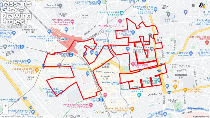 千葉（千葉県千葉市）のGPSアート