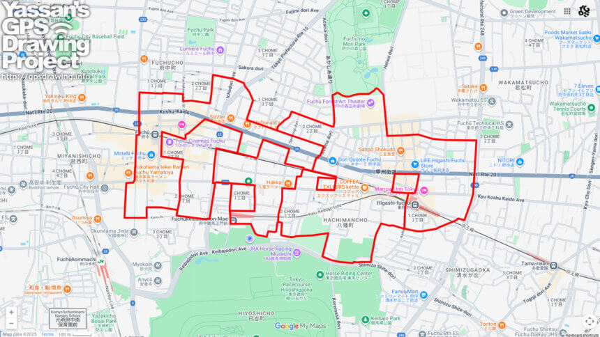 府中（東京都府中市）のGPSアート