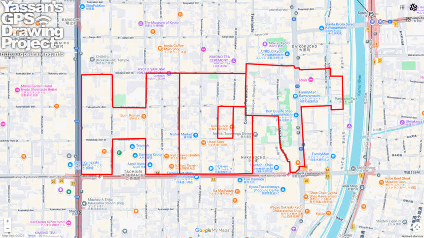 京都市のHOT（京都府京都市中京区）のGPSアート