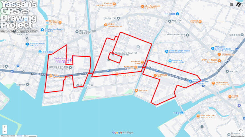 小豆島のHOT（香川県小豆島町）のGPSアート