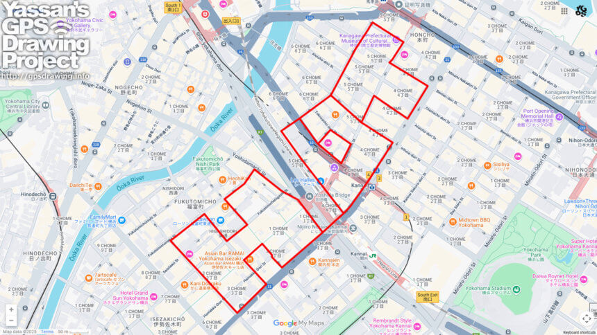 横浜市のHOT（神奈川県横浜市中区）のGPSアート