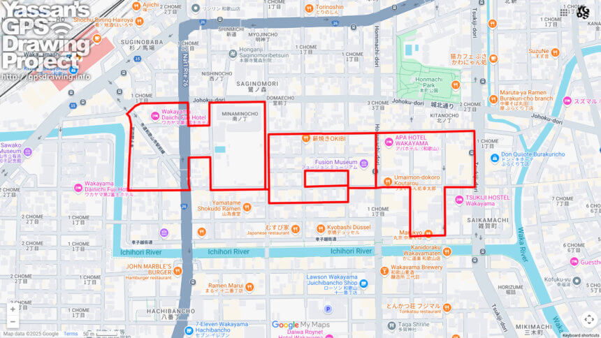 和歌山市のHOT（和歌山県和歌山市）のGPSアート