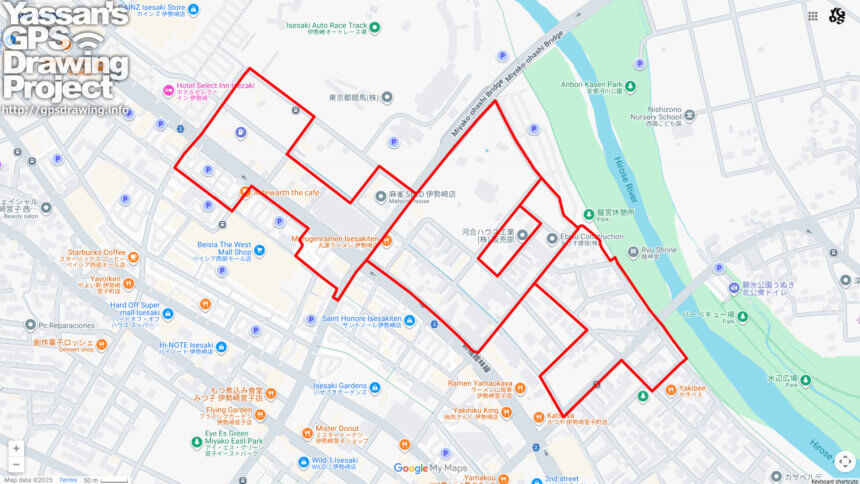 伊勢崎市のHOT（群馬県伊勢崎市）のGPSアート