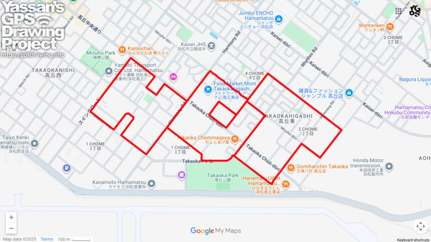 浜松市のHOT（静岡県浜松市中央区）のGPSアート