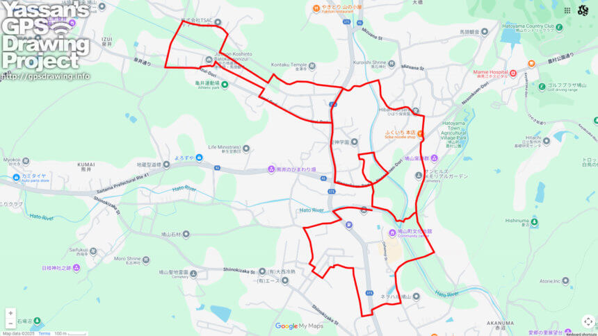 鳩山町のHOT（埼玉県鳩山町）のGPSアート