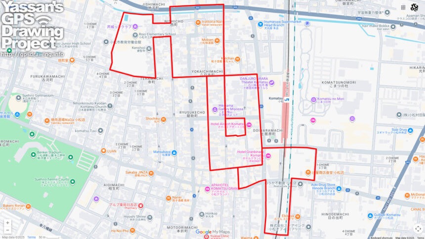 小松市のHOT（石川県小松市）のGPSアート