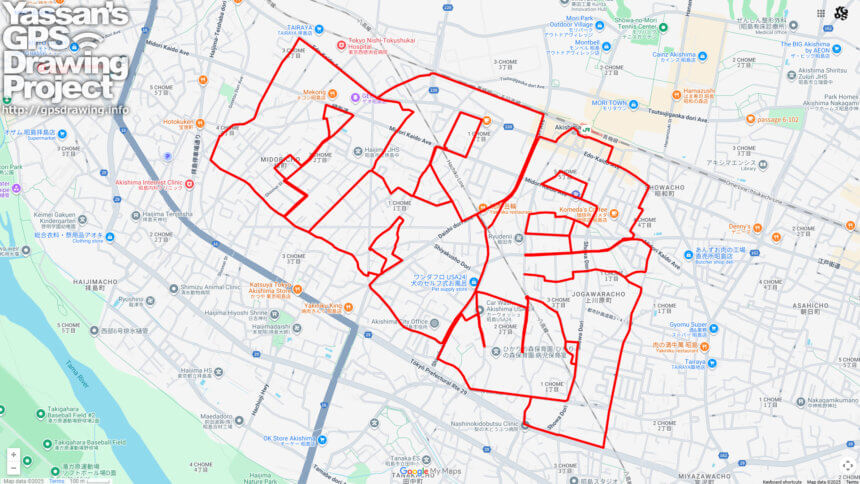 昭島（東京都昭島市）のGPSアート