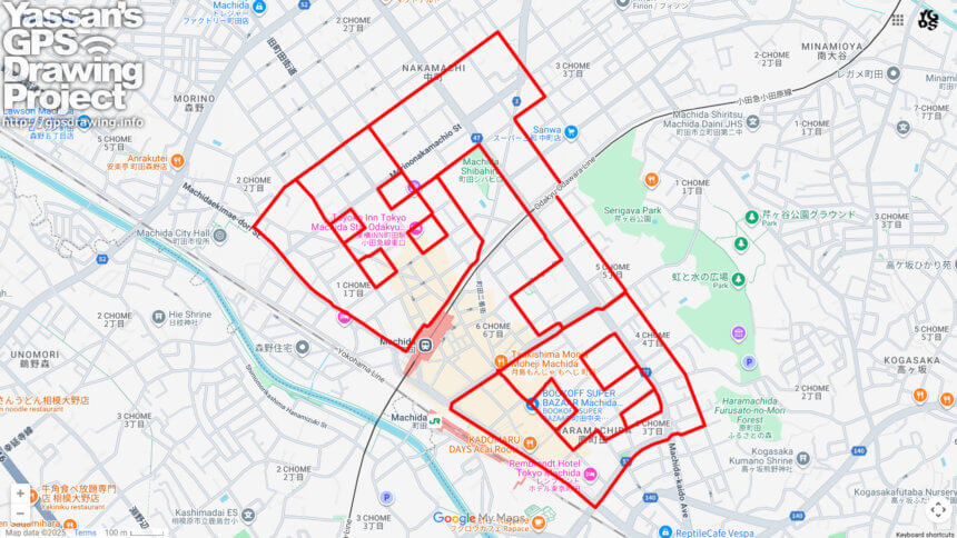 町田（東京都町田市）のGPSアート