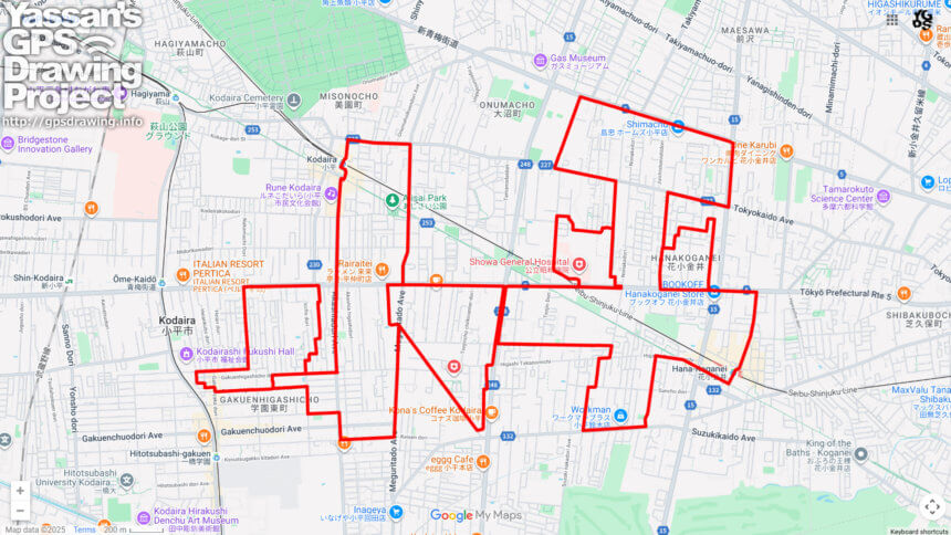 小平（東京都小平市）のGPSアート