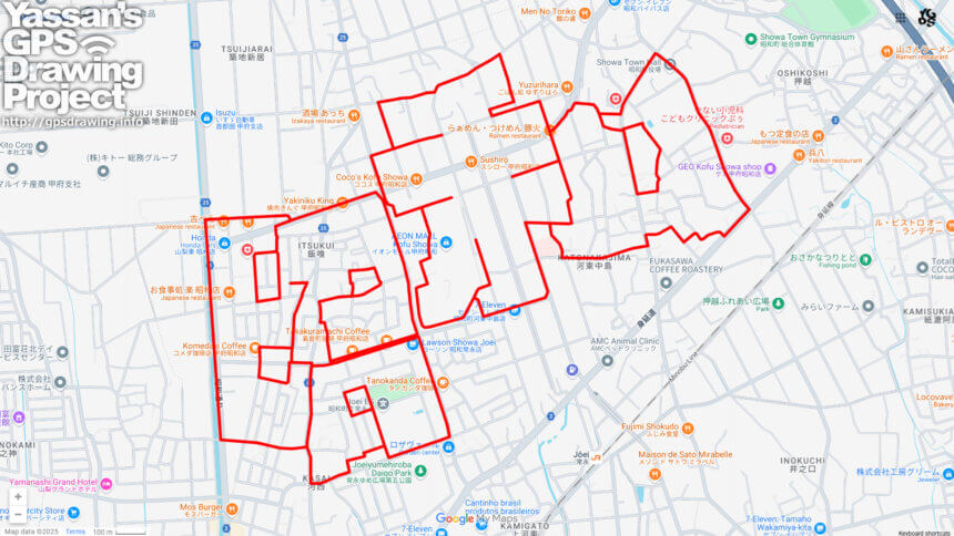 昭和（山梨県昭和町）のGPSアート