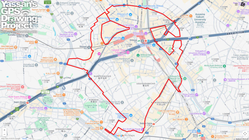 渋谷のおばけ（東京都渋谷区）のGPSアート