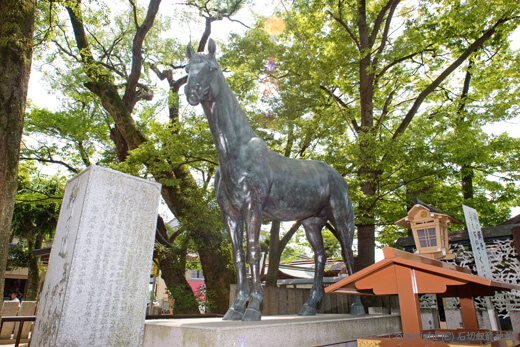 石切劔箭神社の神馬・イシキリツルギヤ号の像