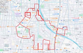 御馬神社の馬（石川県金沢市）のGPSアート