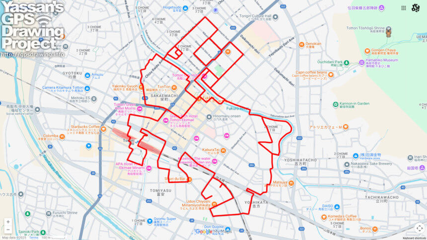 鳥取東照宮の馬（鳥取県鳥取市）のGPSアート