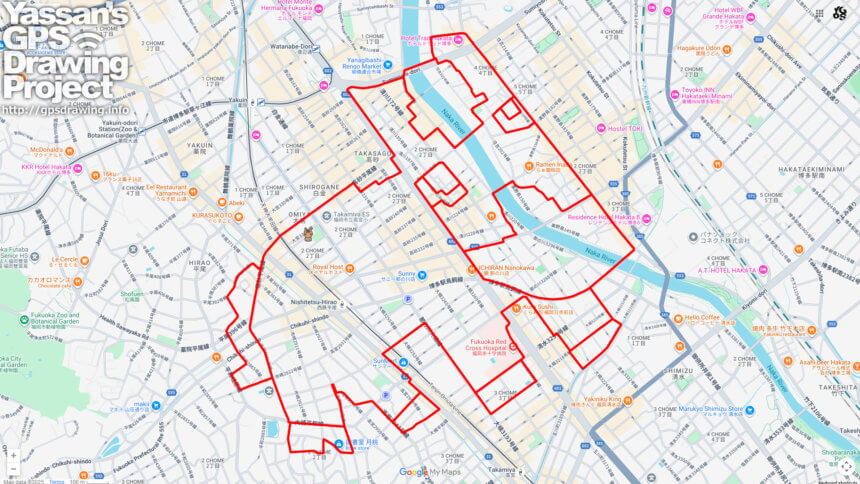 宇賀神社の馬（福岡県福岡市中央区）のGPSアート