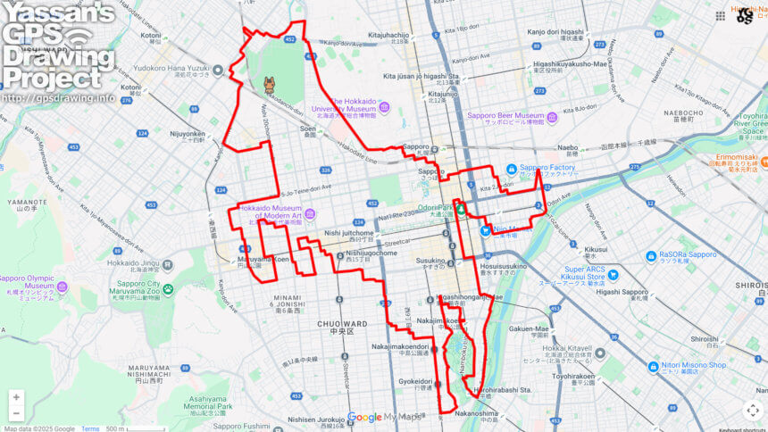 札幌競馬場の馬（北海道札幌市）のGPSアート