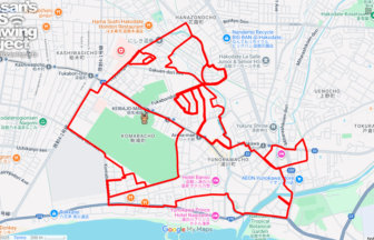 函館競馬場の馬（北海道函館市）のGPSアート