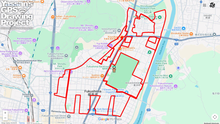 福島競馬場の馬（福島県福島市）のGPSアート