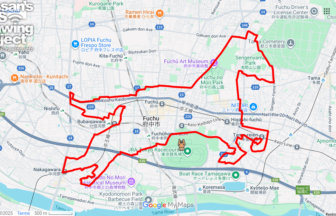 東京競馬場の馬（東京都府中市）のGPSアート