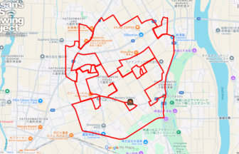 滅鬼の鬼（富山県富山市）のGPSアート