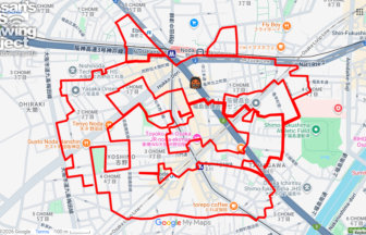 福島区の鬼（大阪府大阪市福島区）のGPSアート