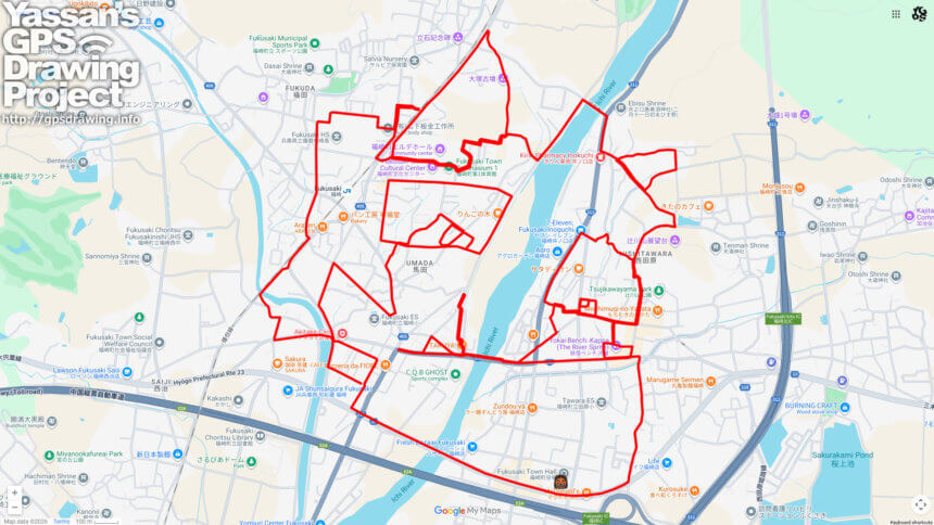 福崎町の鬼（兵庫県福崎町）のGPSアート