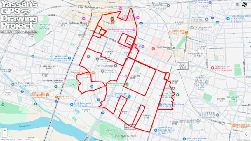 ウインズ立川の馬（東京都立川市）のGPSアート