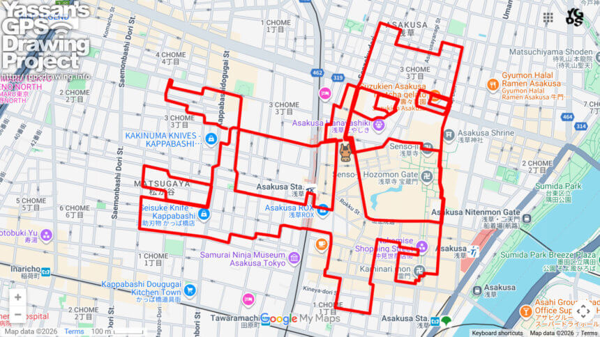 ウインズ浅草の馬（東京都台東区）のGPSアート