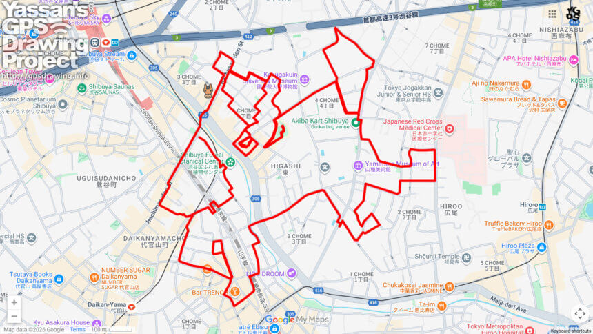 ウインズ渋谷の馬（東京都渋谷区）のGPSアート