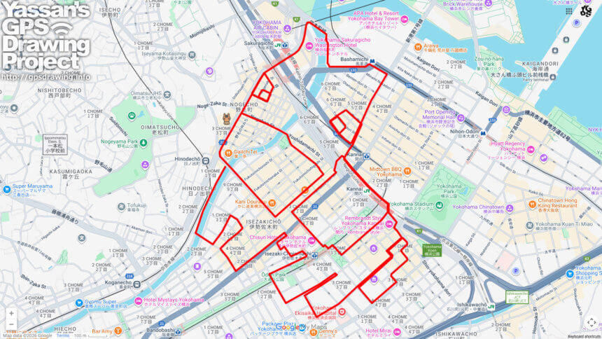 ウインズ横浜の馬（神奈川県横浜市中区）のGPSアート