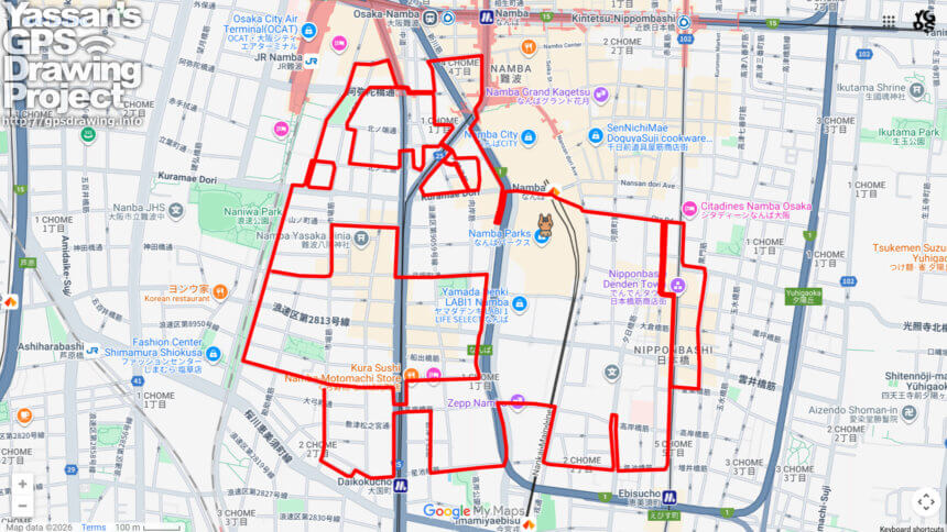 ウインズ難波の馬（大阪府大阪市浪速区）のGPSアート