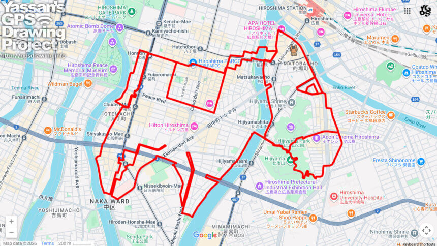 ウインズ広島の馬（広島県広島市南区）のGPSアート