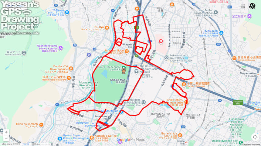 小倉競馬場の馬（福岡県北九州市）のGPSアート