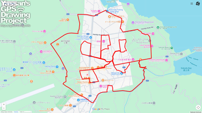 八丈島のさくら（東京都八丈町）のGPSアート