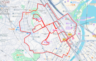 桜木町のさくら（神奈川県横浜市中区）のGPSアート