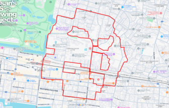 桜町のさくら（兵庫県明石市）のGPSアート