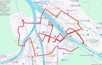 智頭河畔のさくら（鳥取県智頭町）のGPSアート