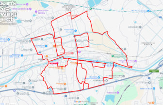 里見川周辺緑地のさくら（岡山県浅口市）のGPSアート