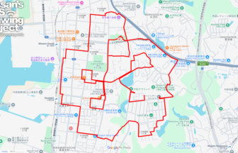 若山公園のさくら（山口県山陽小野田市）のGPSアート