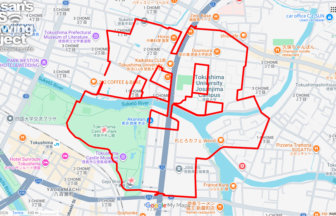 徳島中央公園のさくら（徳島県徳島市）のGPSアート