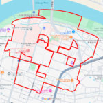 久留米城跡のさくら（福岡県久留米市）のGPSアート